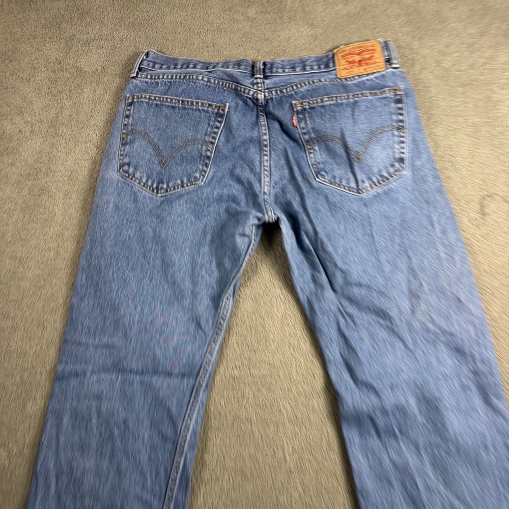 Levis 505 Straight Fit Mens Jeans W36 L30 Medium Wash Blue Denim Pants